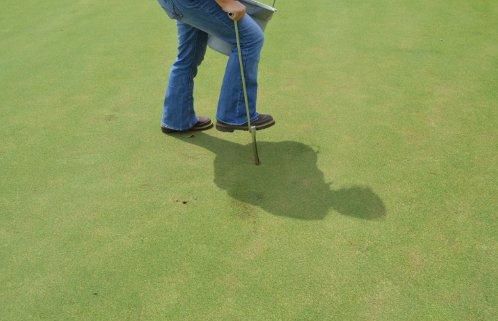 Using soil probe for samplingpng